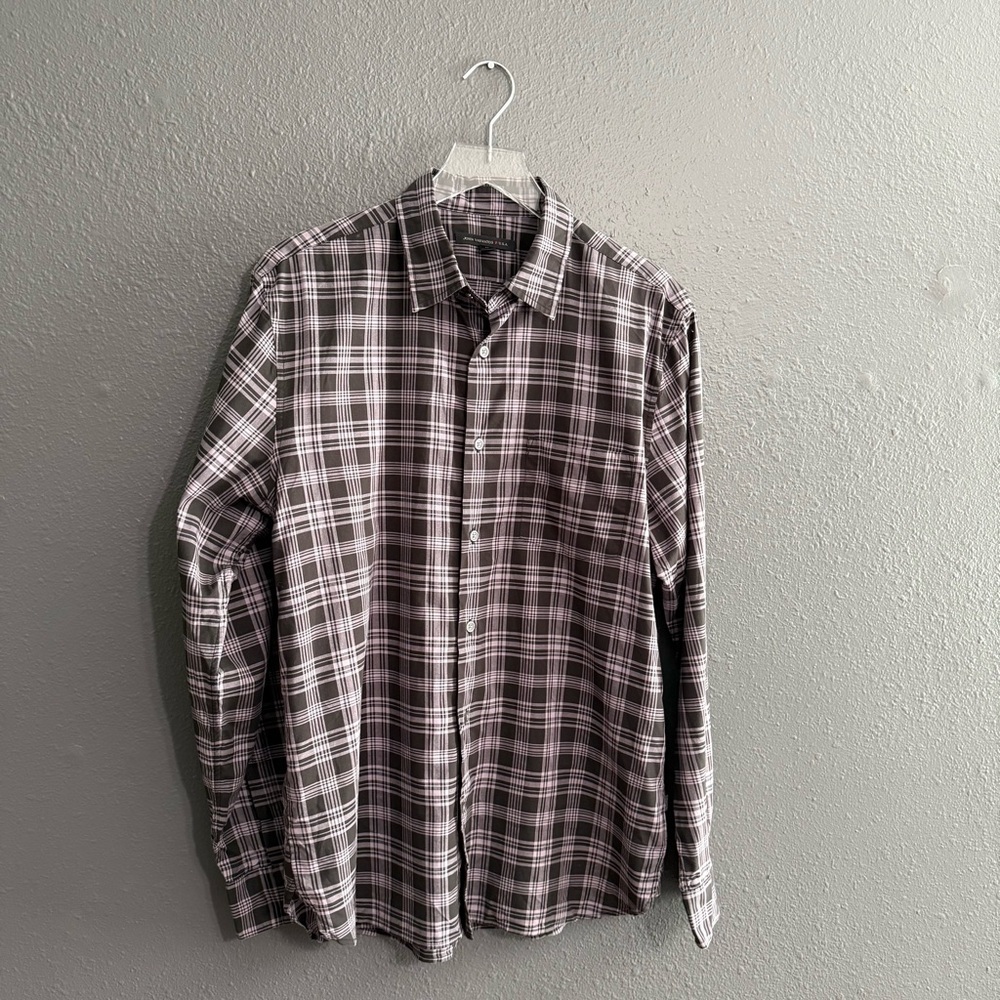 John Varvatos USA Plaid Button Down Shirt Size M